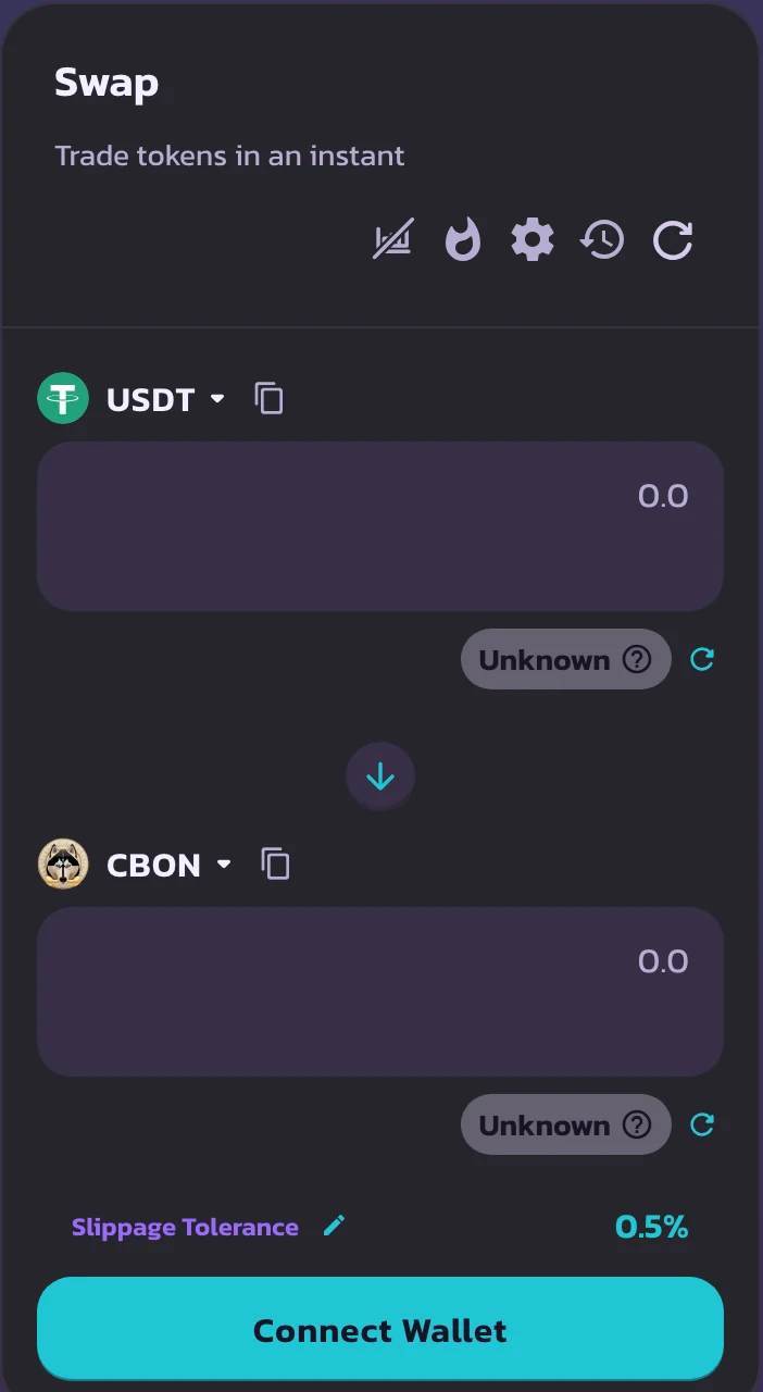 The MultiSwap card on apps.cadinu.io